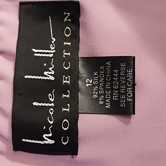 Nicole Miller Gorgeous Strapless Metallic Pink Silk Cocktail Dress -12- - Picture 7 of 9